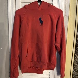 pink polo ralph lauren hoodie womens large